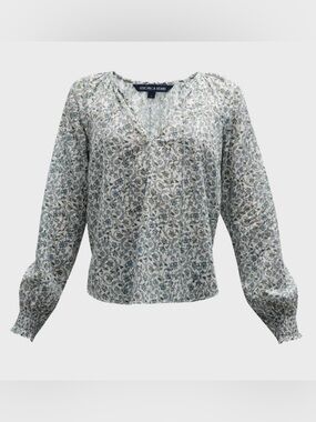 Veronica Beard Layana Floral Long Sleeve Blouse
